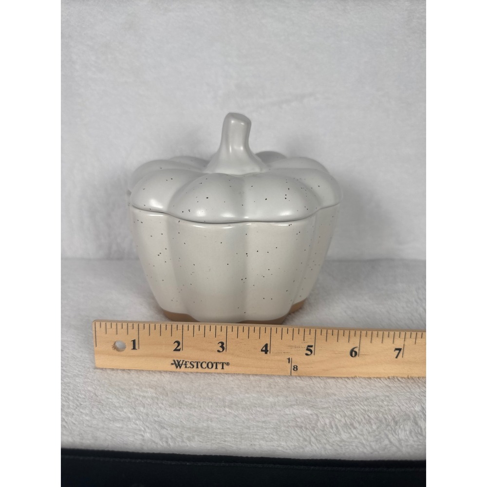 Threshold Pumpkin Lidded Cocotte Dish OS White Excellent Speckled Stoneware